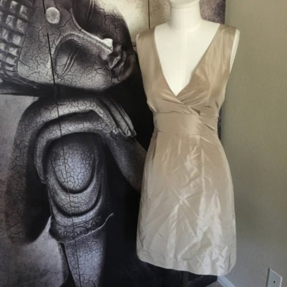 J. Crew Alisanne Dress in Silk Taffeta - Natural 0 - Picture 7 of 9